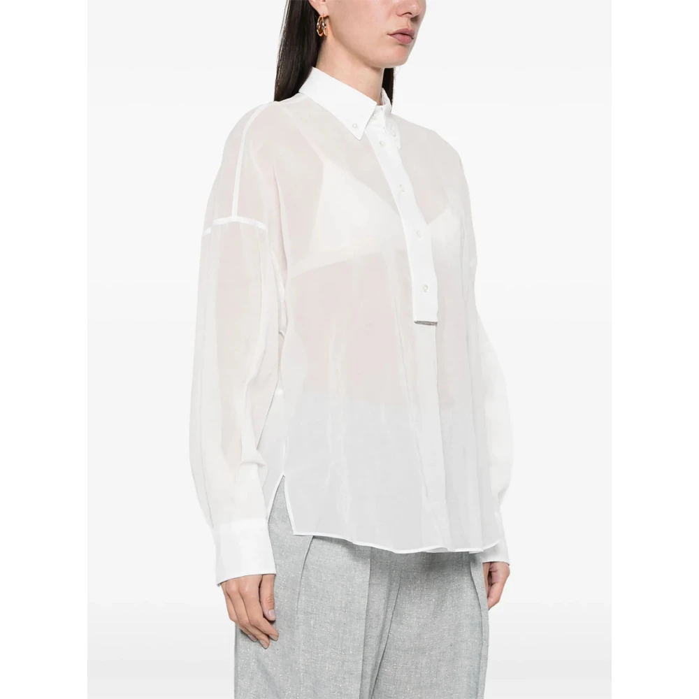 BRUNELLO CUCINELLI Katoenen overhemd voor mannen White Dames