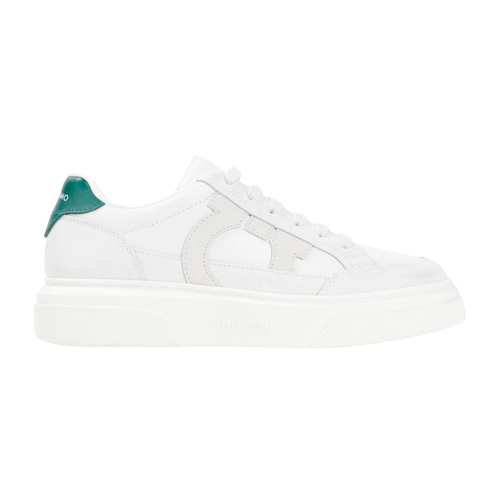 Salvatore Ferragamo Vita Mocka Läder Sneakers Ss24 White, Herr