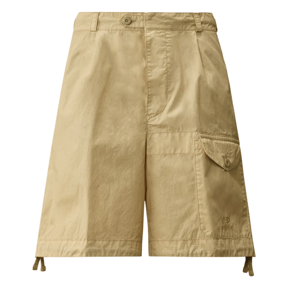 C.p. Company Men's Beige 50 Fili Wax Cargo Shorts - Casual Shorts - L - Shorts