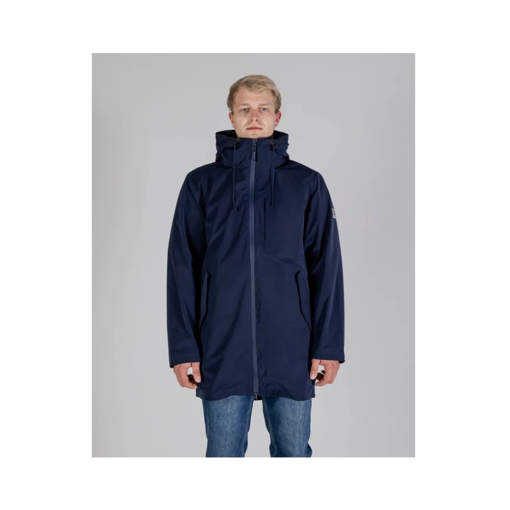 Aquascutum Afneembare donsparka Hydrostof Blue Heren