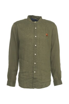green-mandarin-collar-linen-shirt