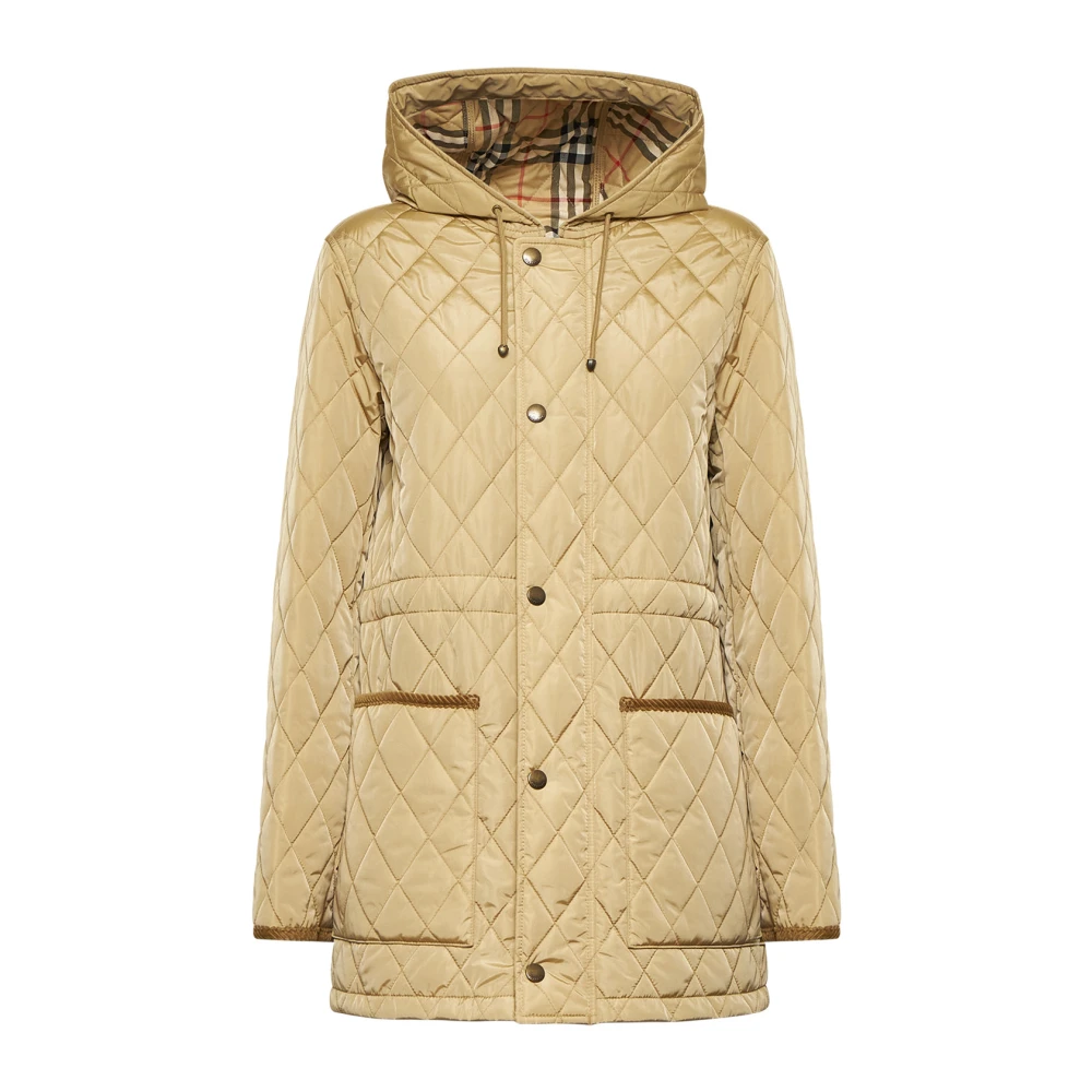 Burberry Lichtgewicht Gewatteerde Beige Jas Beige Dames