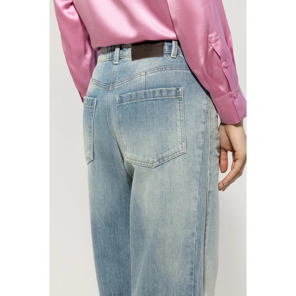 LUISA CERANO Vintage Wideleg Jeans met Destroy Effecten Blue Dames