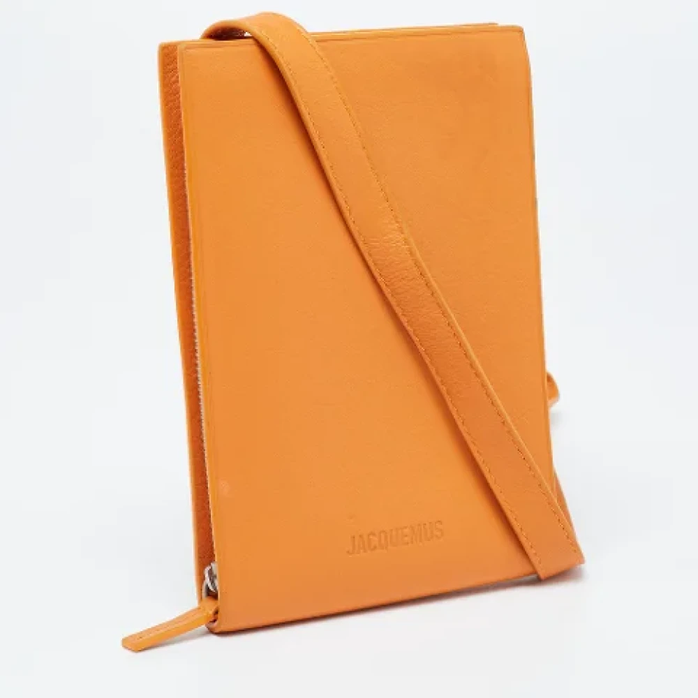 Jacquemus Pre-owned Leather wallets Orange Dames