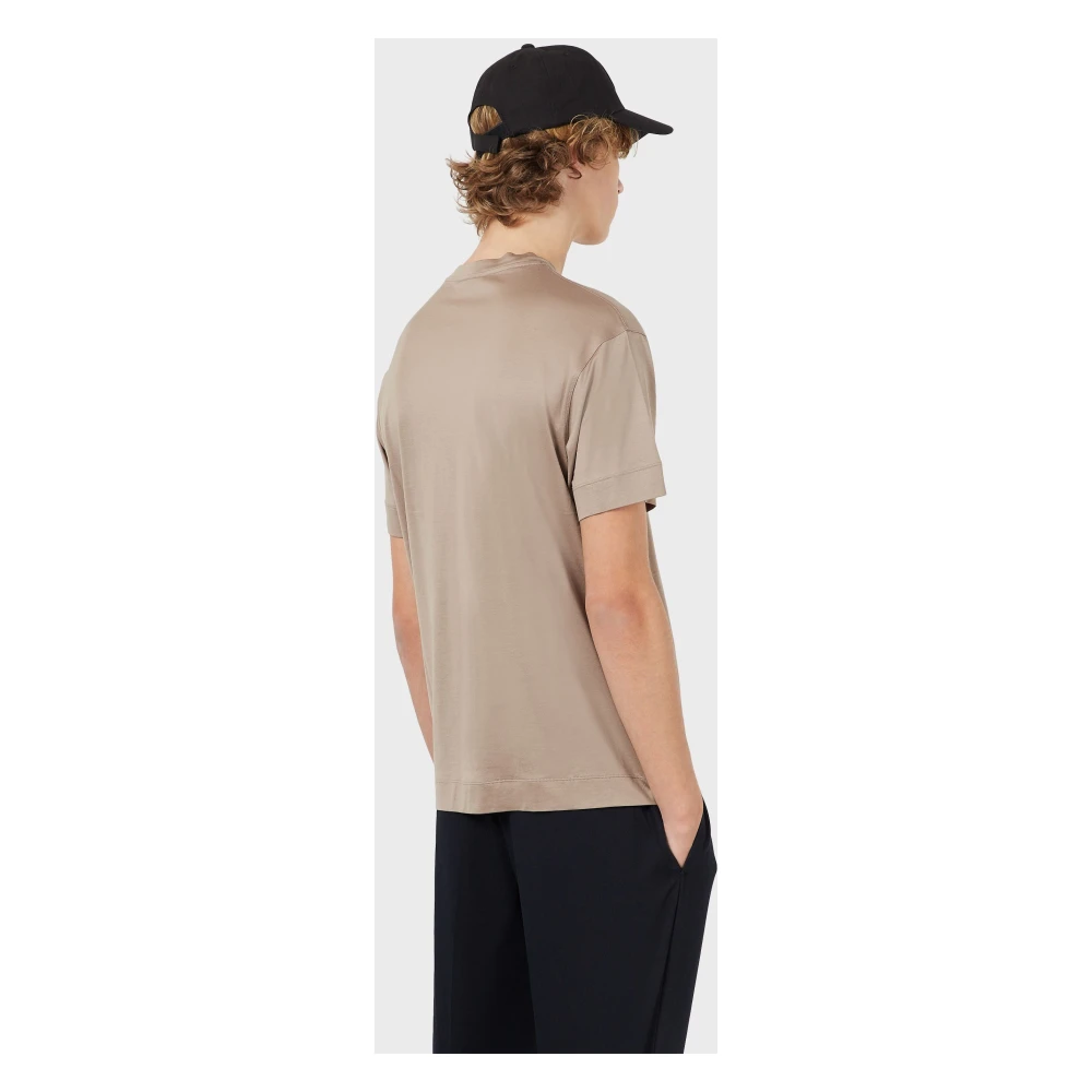 Emporio Armani Logo Print Oversized T-Shirt Brown Heren