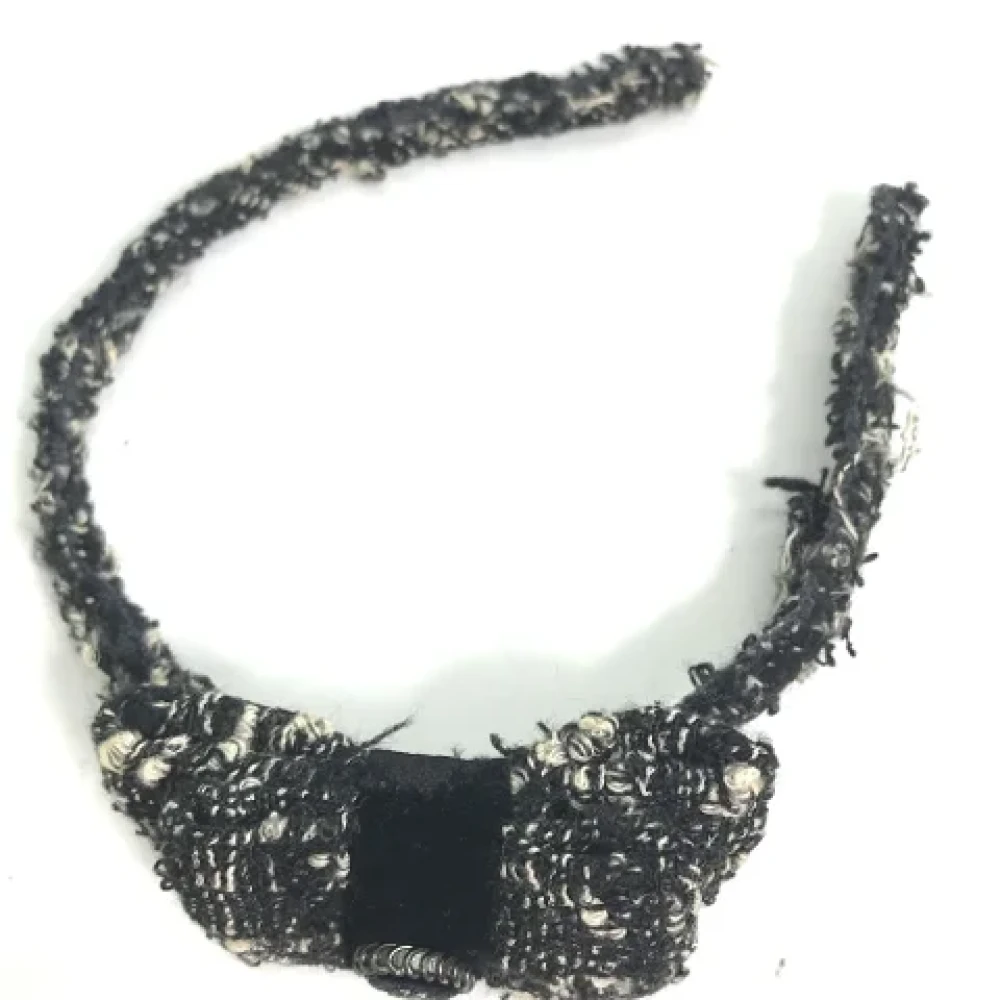 Chanel Vintage Pre-owned Fabric hair-accessories Black Dames