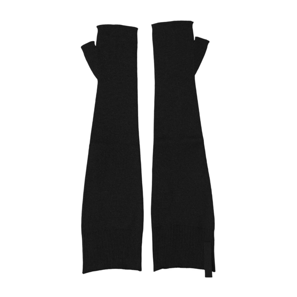 Dolce & Gabbana Black Virgin Wool Knitted Fingerless Men Gloves - Image 3