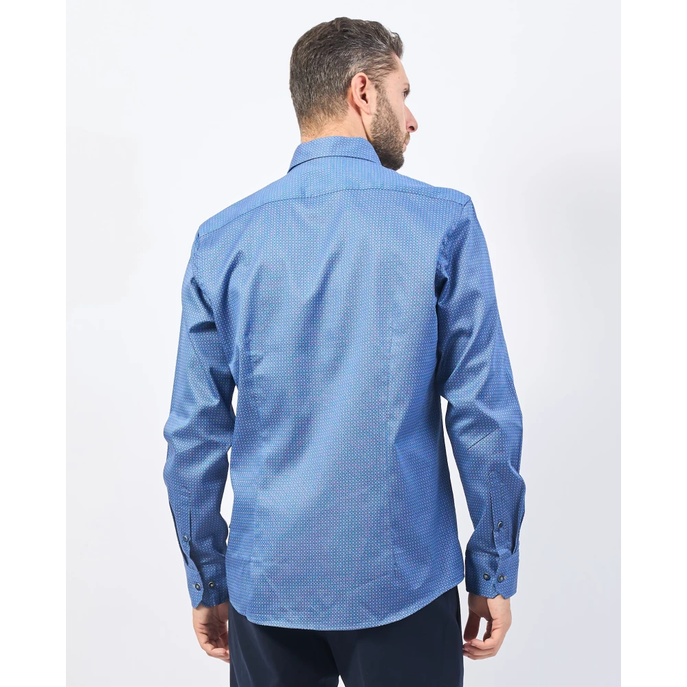 Bugatti Blauw Katoenen Overhemd met Klassieke Kraag Blue Heren
