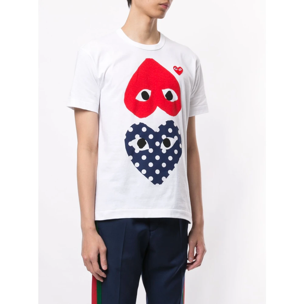 Comme des Garçons Play Polka Dot Heart T-Shirt Japan Made White Heren