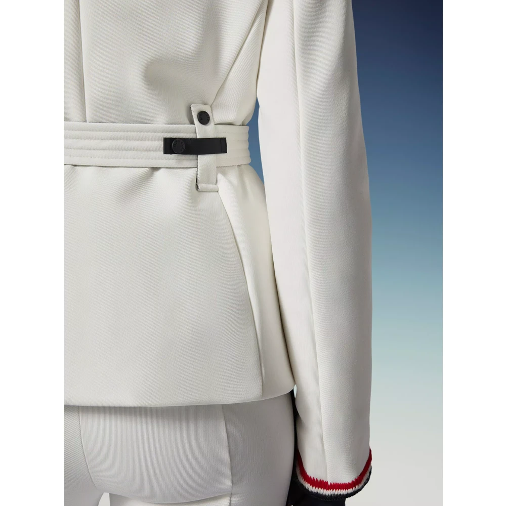 Moncler Witte waterafstotende jas met verstelbare capuchon White Dames
