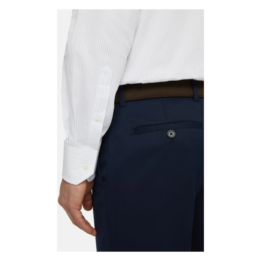 Boggi Milano Overhemd met Windsor-kraag en strepen Regular Fit Blue Heren