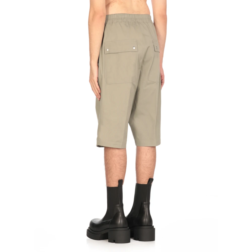 Rick Owens Katoenen Bermuda Shorts met Elastische Tailleband Green Heren