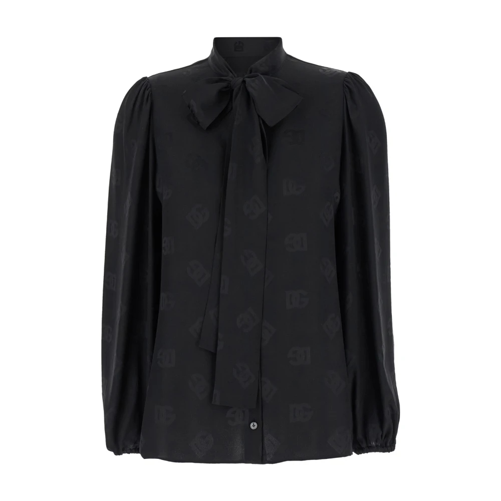 Dolce & Gabbana Zwarte DG Logo Blouse Shirt Black Dames