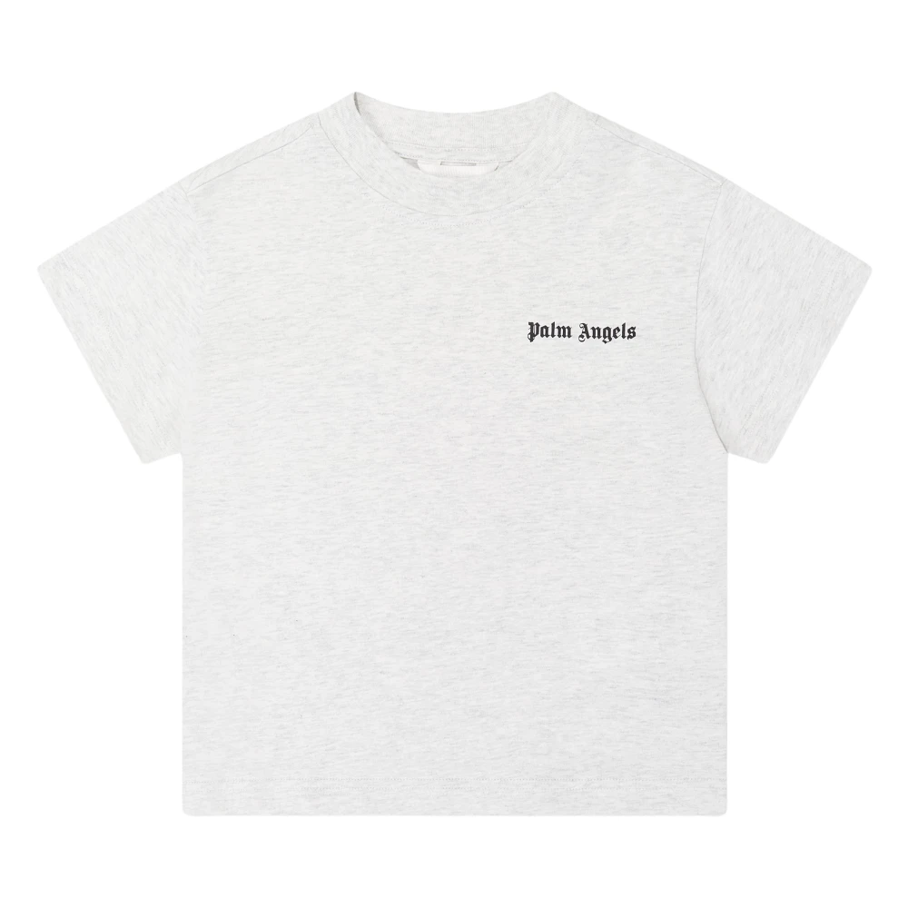 Palm Angels , Kids Short Sleeve T-Shirts, Unisex, Gray, 12 Y, Classic Logo Jersey T-Shirt