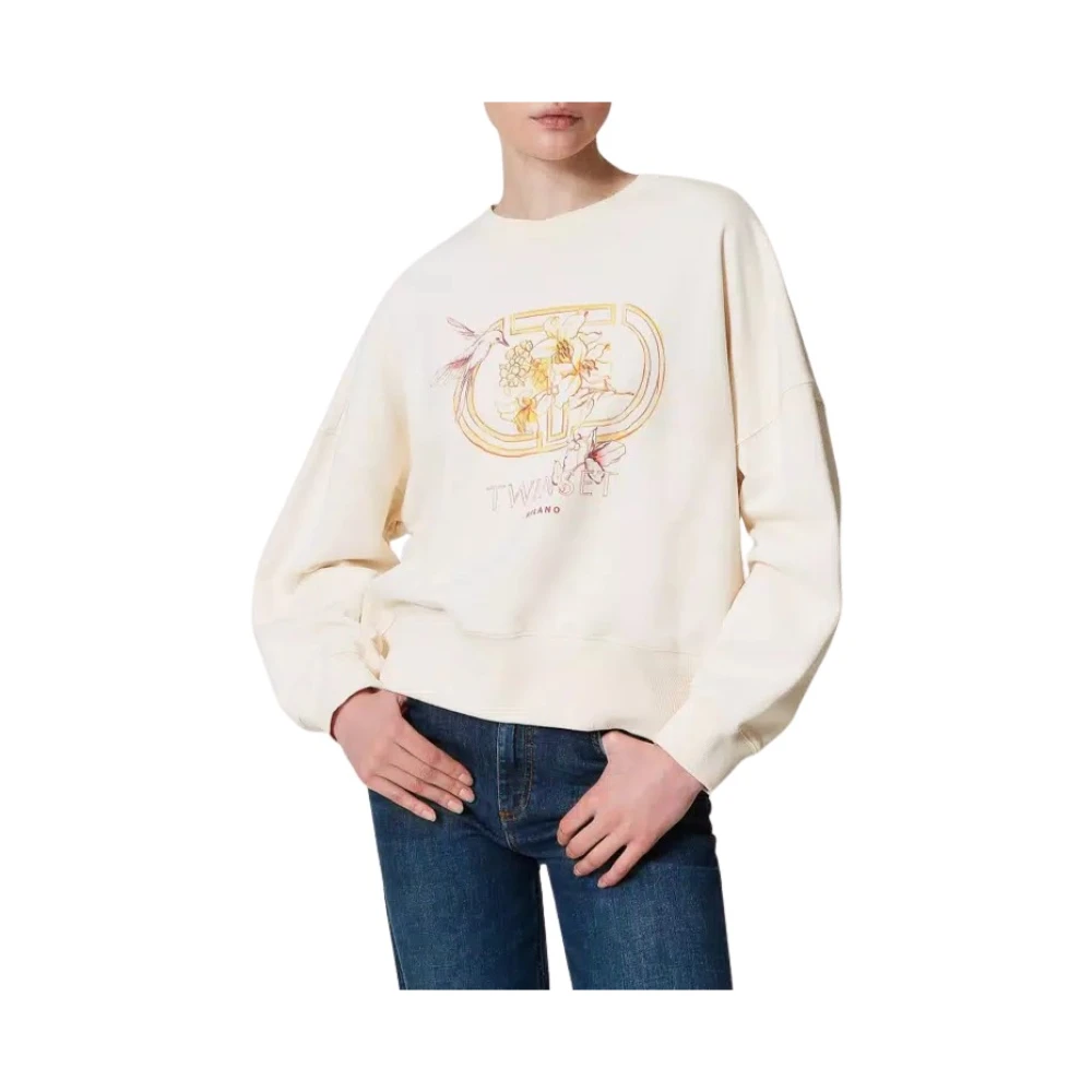 Twinset Kolibri Print Sweater Beige Dames