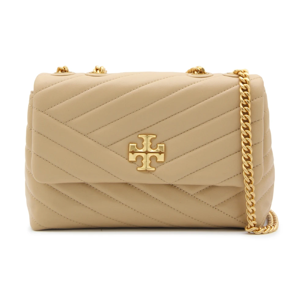 TORY BURCH Kira Leren Schoudertas Beige Dames