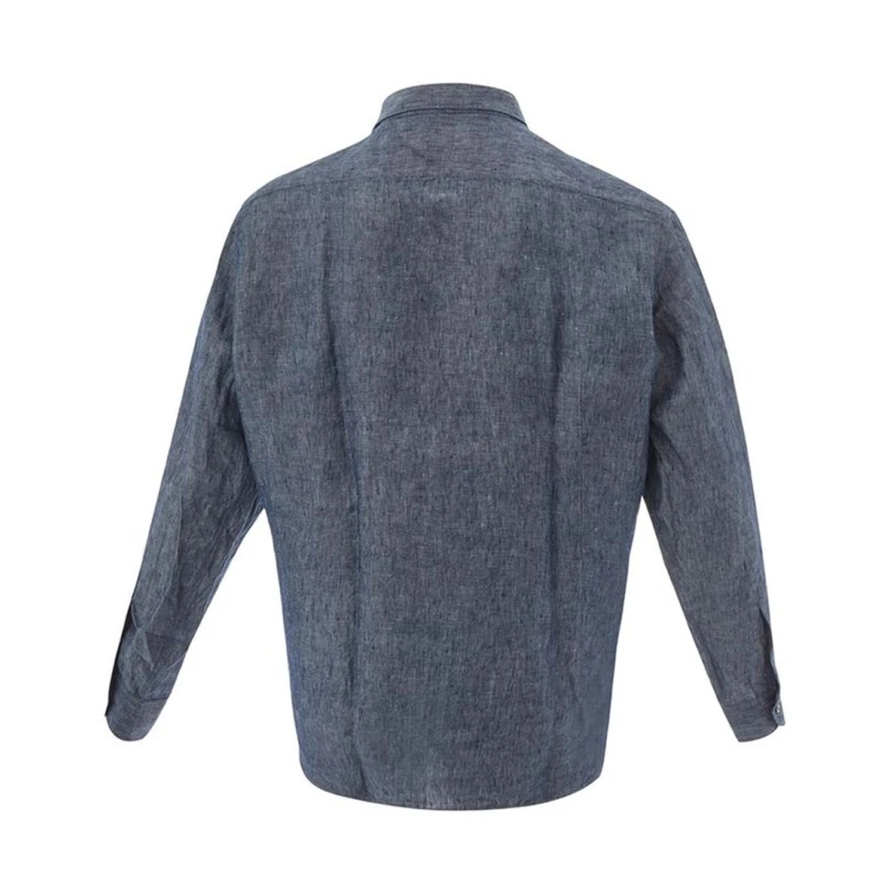 Lardini Blauwe Linnen Casual Overhemd voor Mannen Blue Heren