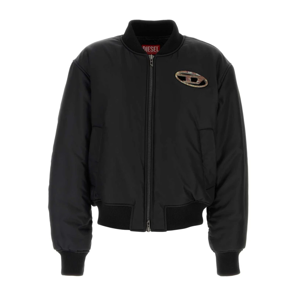 Diesel Gewatteerde bomberjack van zwart nylon Black Heren