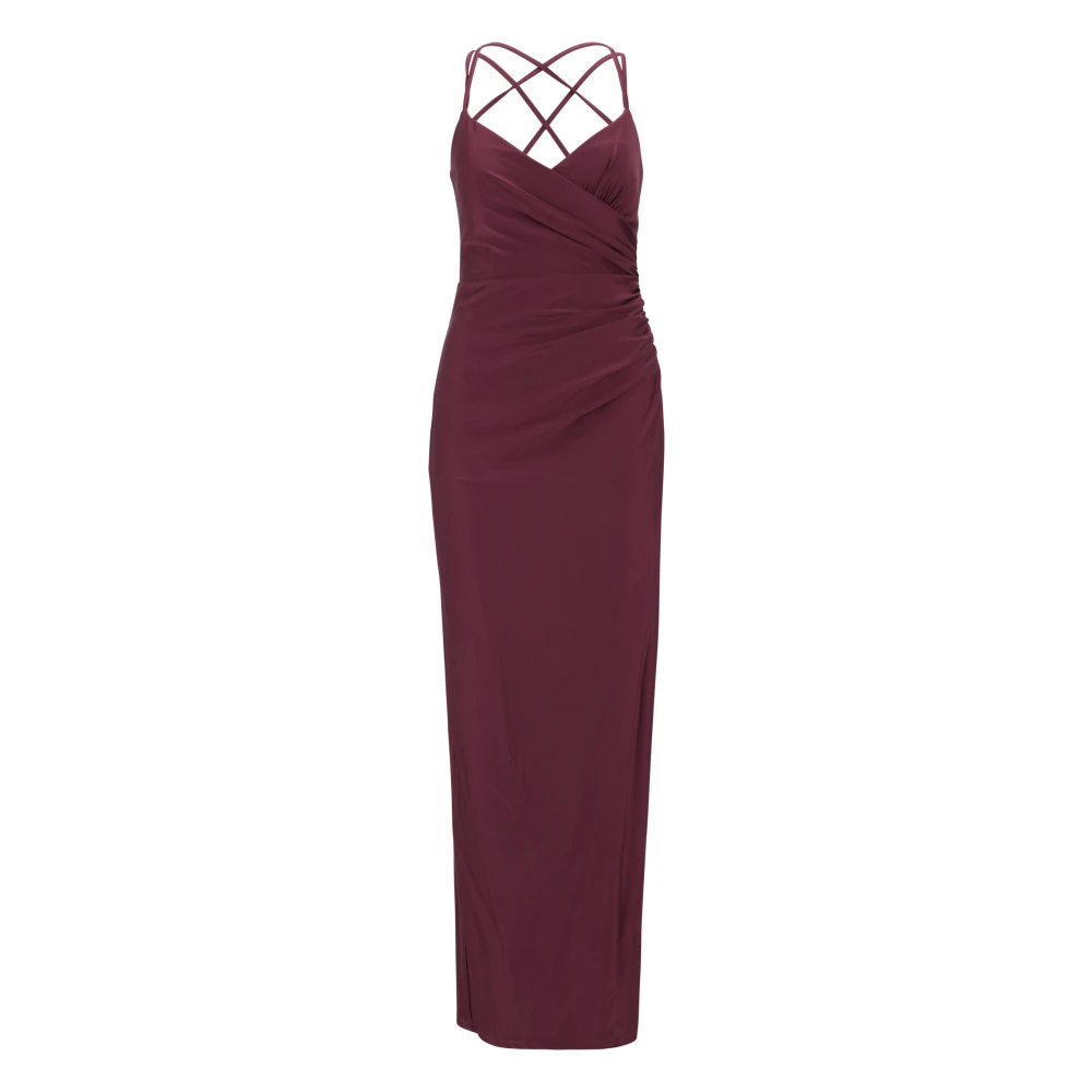 Vera Mont Elegante Avondjurk met Open Rug Design Purple Dames