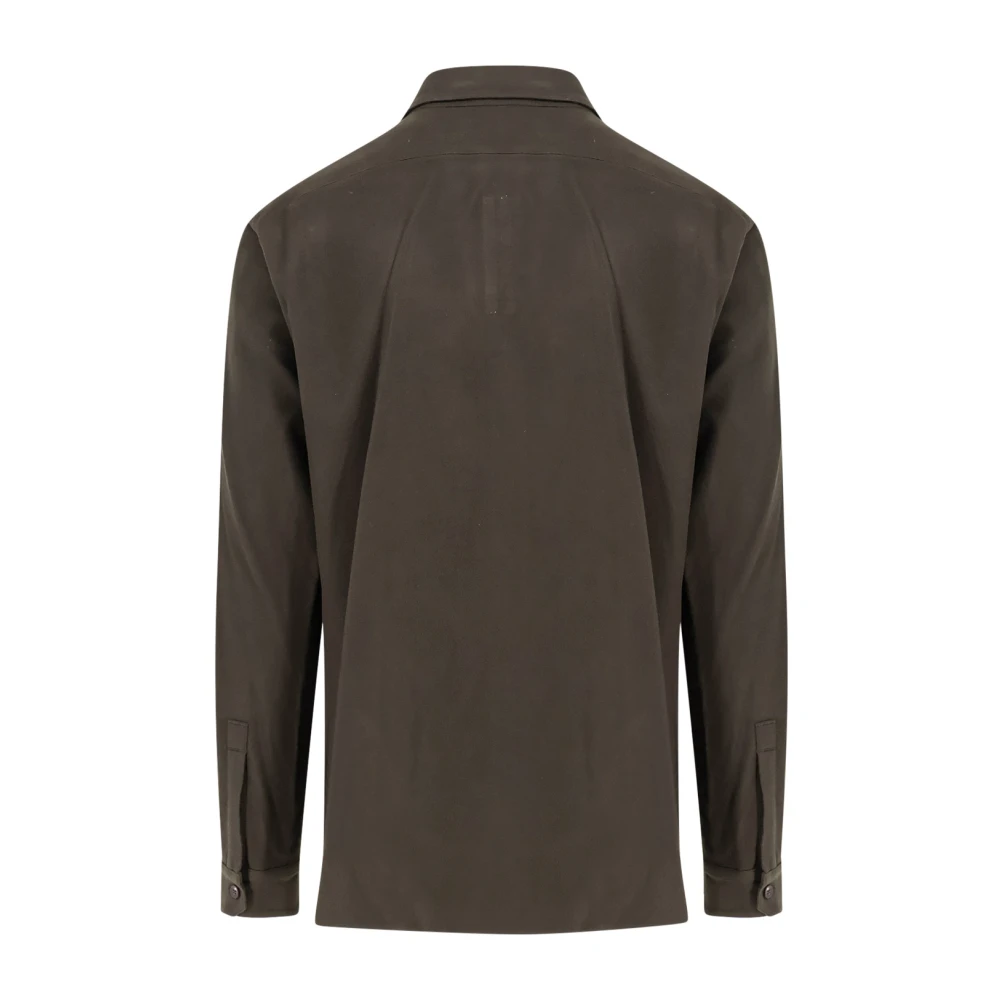Rick Owens Flanellen Shirt met Verborgen Knoopsluiting Green Heren
