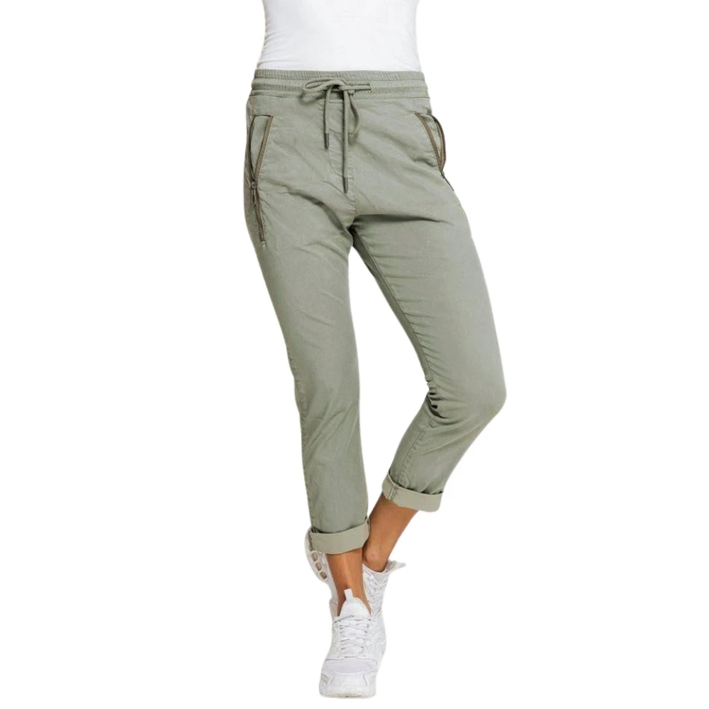 Zhrill Cropped Trousers Green Dames