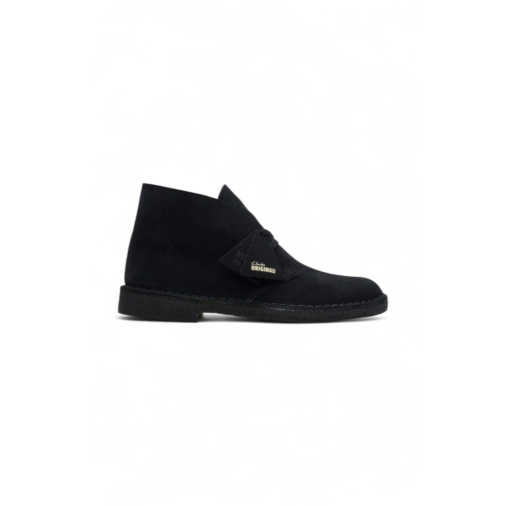 Clarks , Lace-Up Boots, Male, Black, 6 Uk, Desert Boot Suede Rubber Sole Shoe