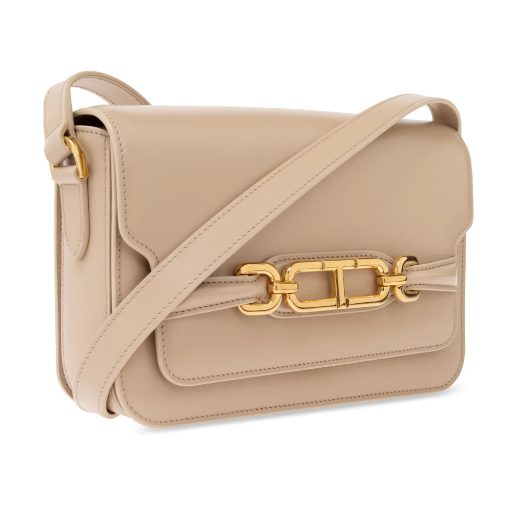 Tom Ford Leren schoudertas Beige Dames