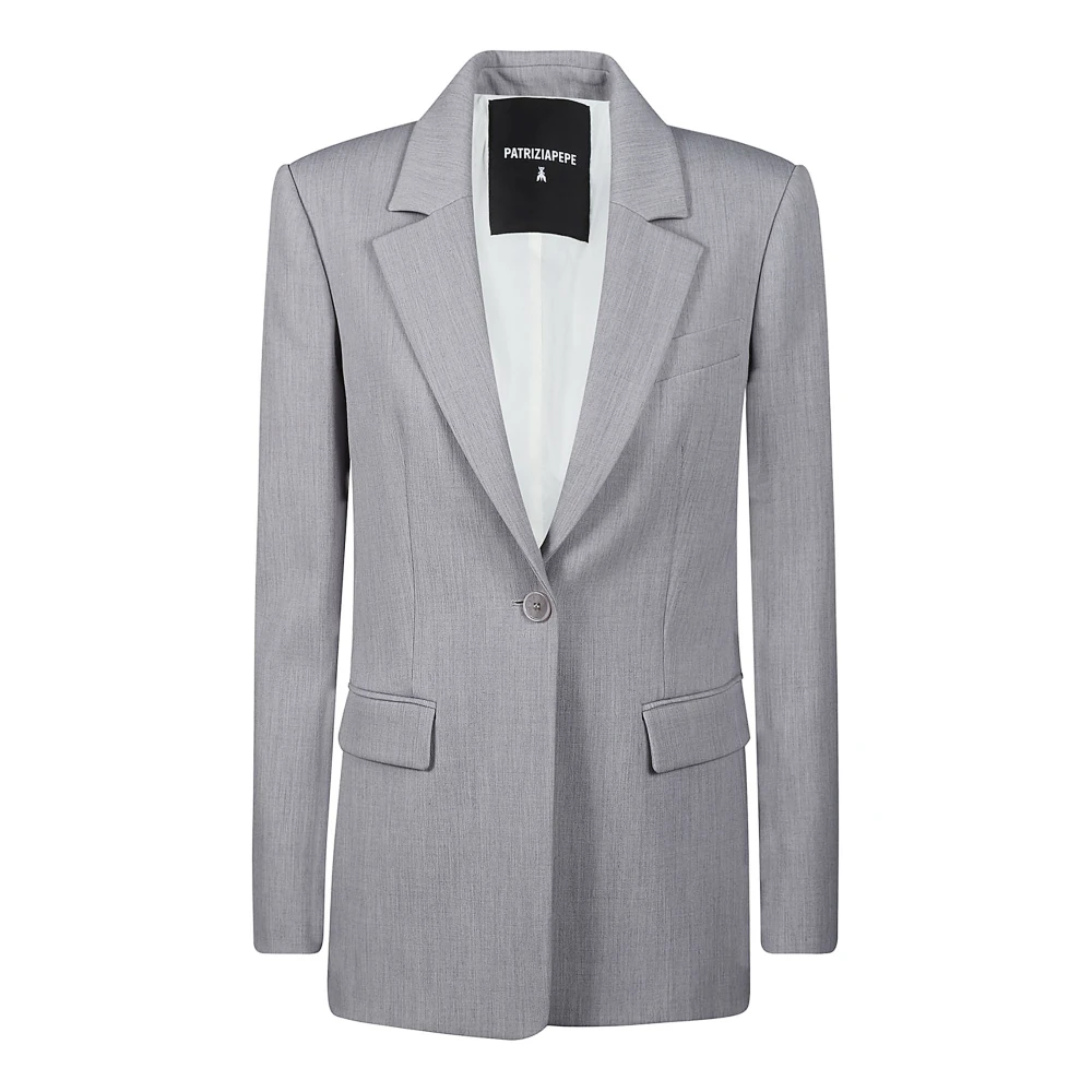 Patrizia Pepe Femme Gris Vestes, Taille: 40 Fr Blazer Élégant Pour S