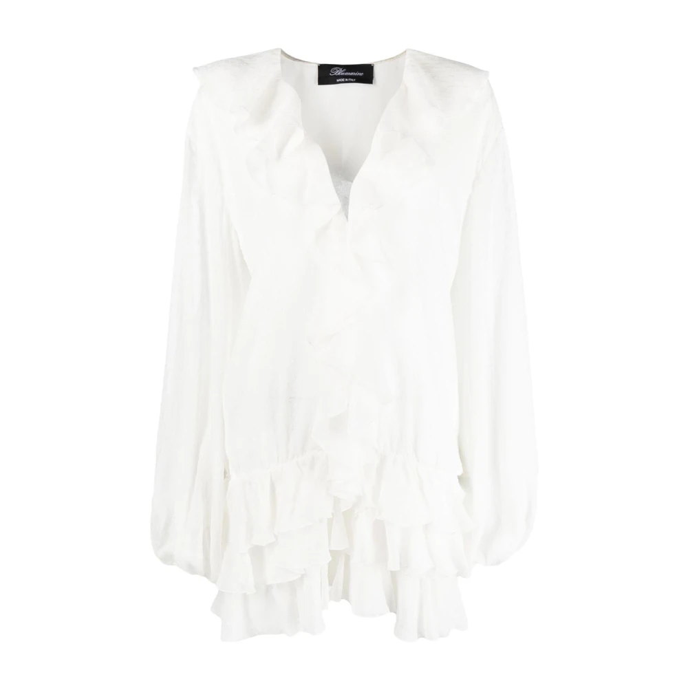 Blumarine Jurk met ruches White Dames