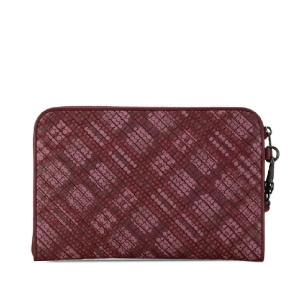 Bottega Veneta Vintage Pre-owned Leather clutches Purple Dames