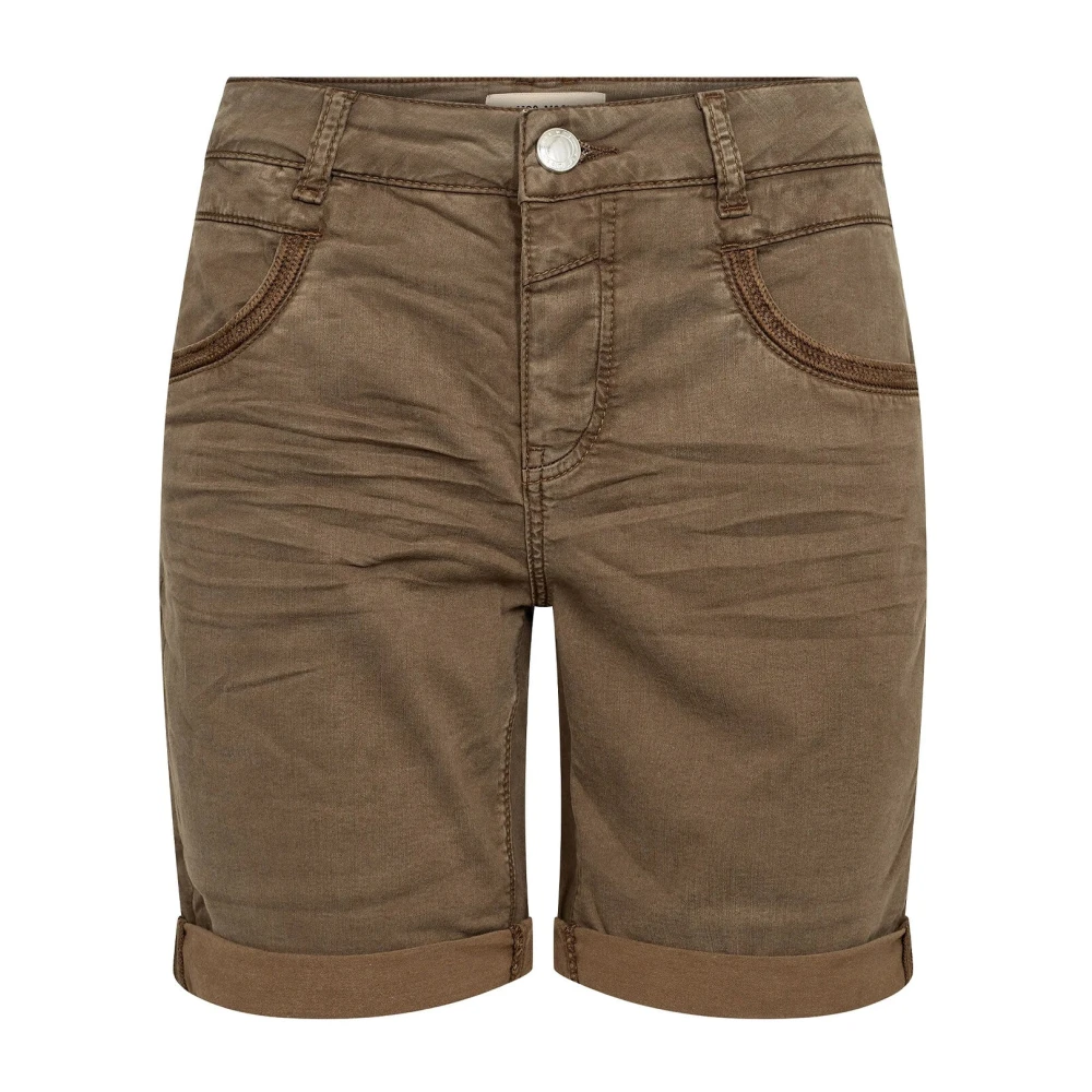Mos Mosh Women's Brown Denim Shorts, W25, Sea Turtle Treasure Shorts