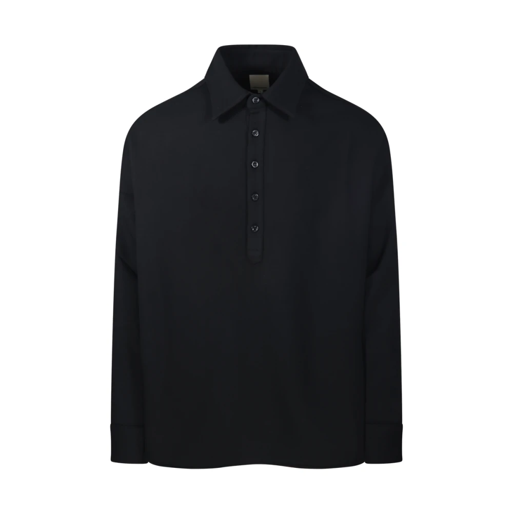 Emporio Armani Zwarte polo met lange mouwen Black Dames