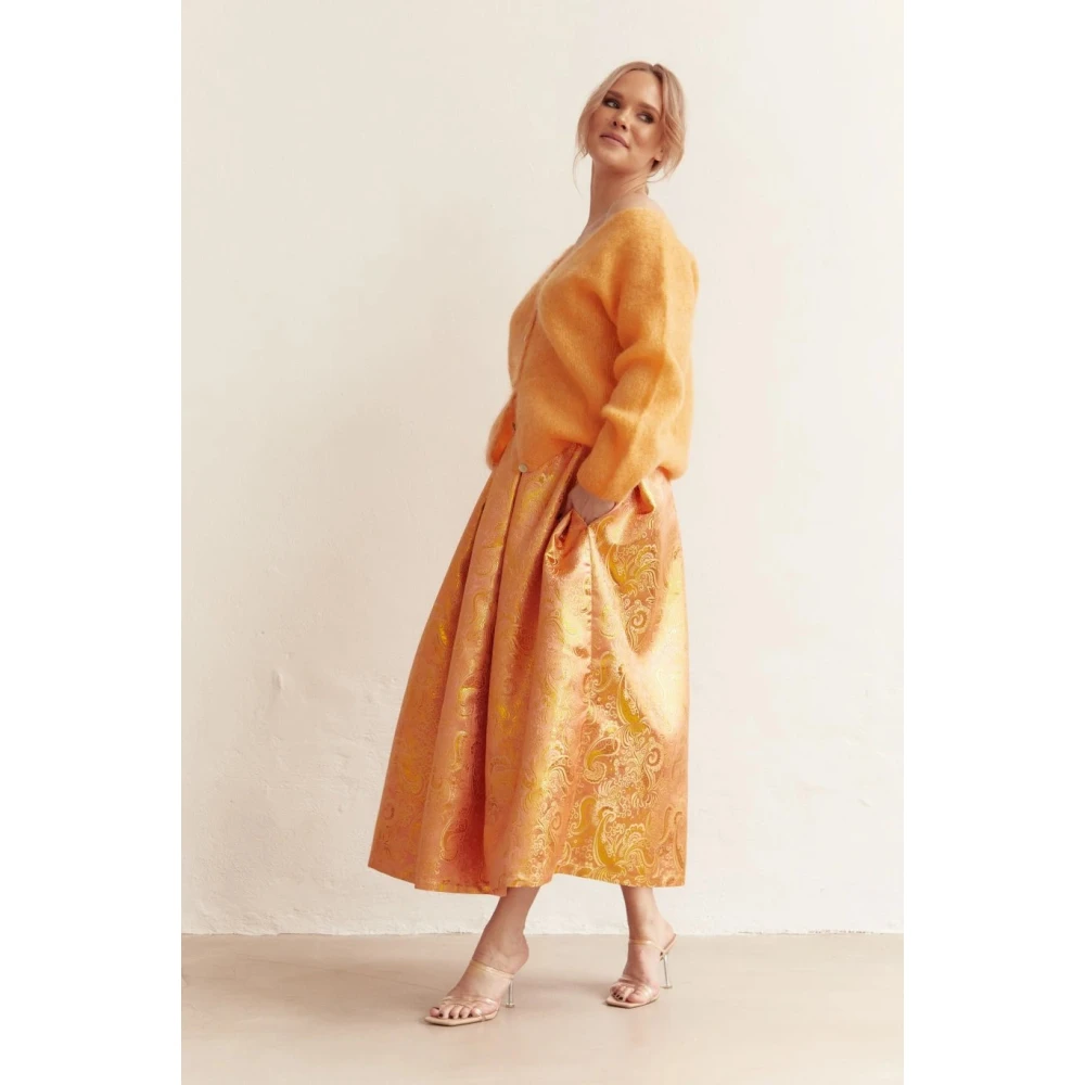 American Dreams Batik-geïnspireerde Mohair Cardigan Orange Dames