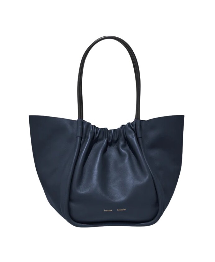 blue-ruched-tote-bag-magnetic-closure