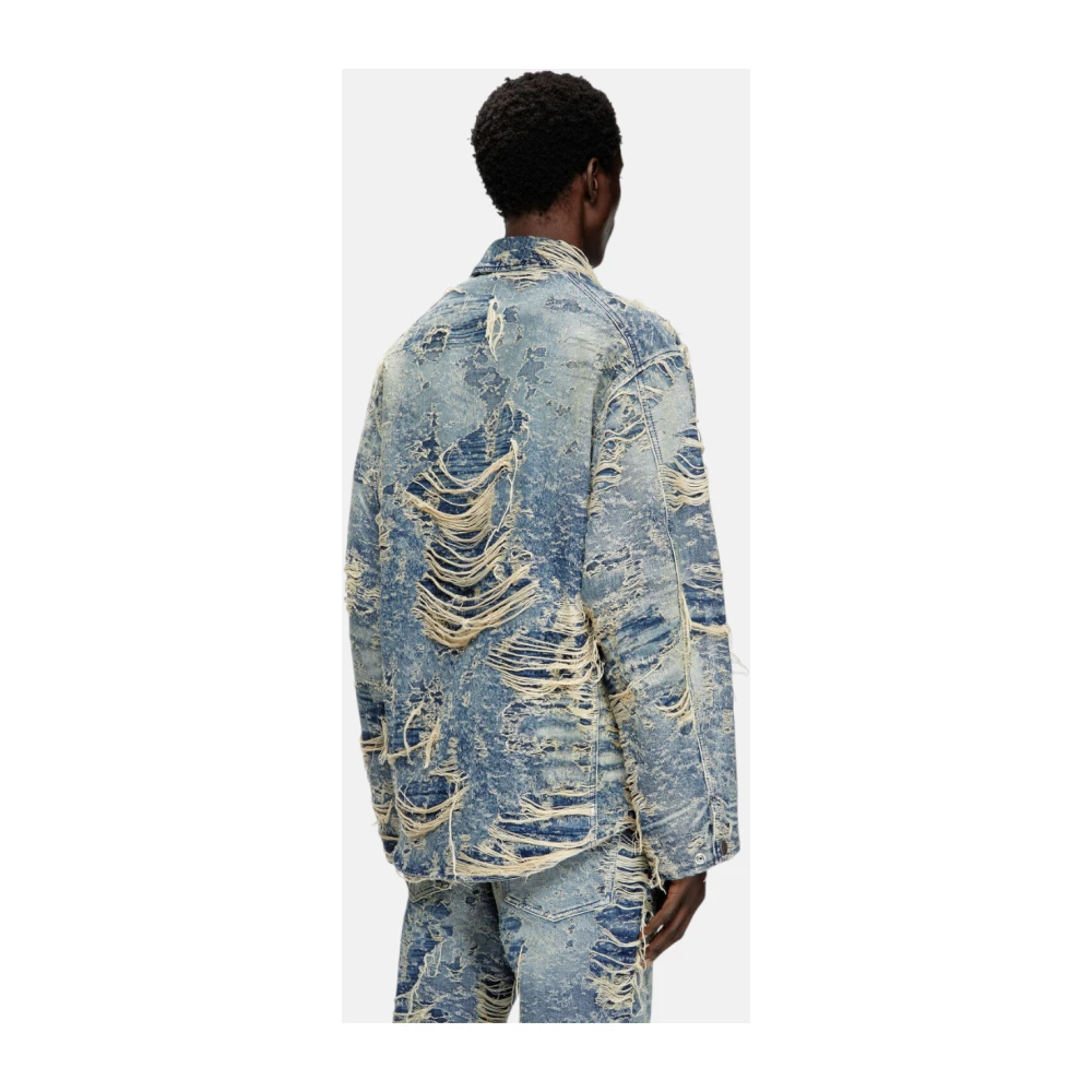 Diesel Denim jas met verweerde afwerking Blue Heren