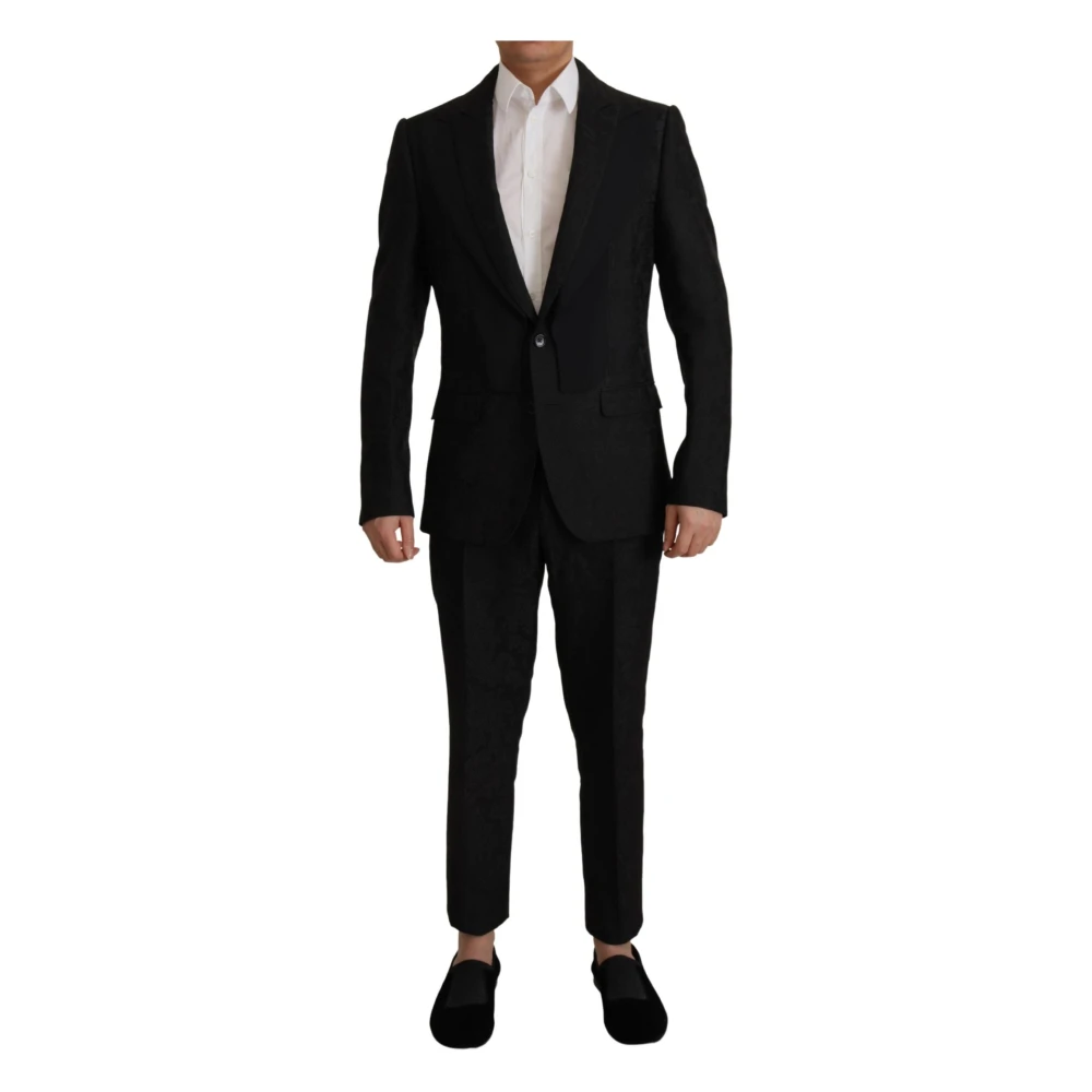 Dolce & Gabbana Single Breasted Suits, Male, M, Elegant Two-Piece Martini Suit Black