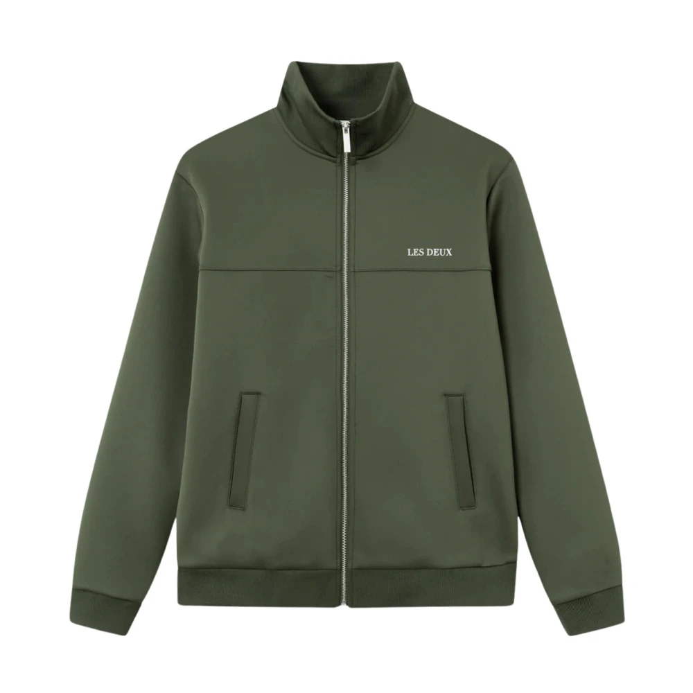 Les Deux Sportig Track Jacket med Tratt Hals Green, Herr