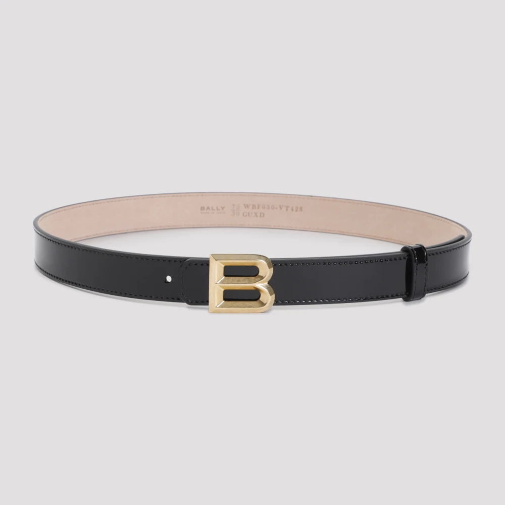 Bally Zwarte Leren Riem Black Dames