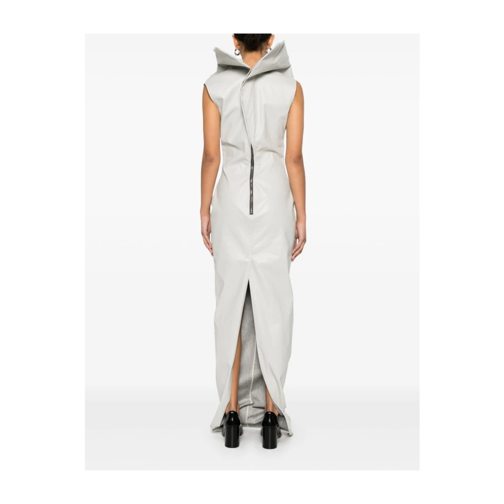 Rick Owens Lichtgrijze Mouwloze Jurk met Rits Achter Gray Dames