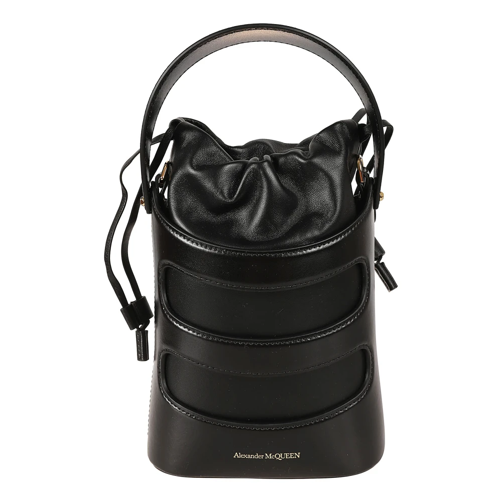 Alexander mcqueen Zwarte Rise Mini Bucket Tas Black Dames