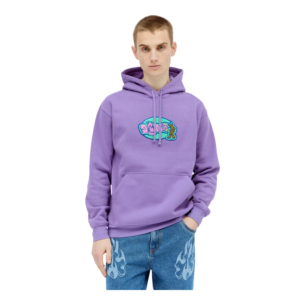 Dime Mtl Grafisch Logo Hoodie Katoen Fleece Purple Heren