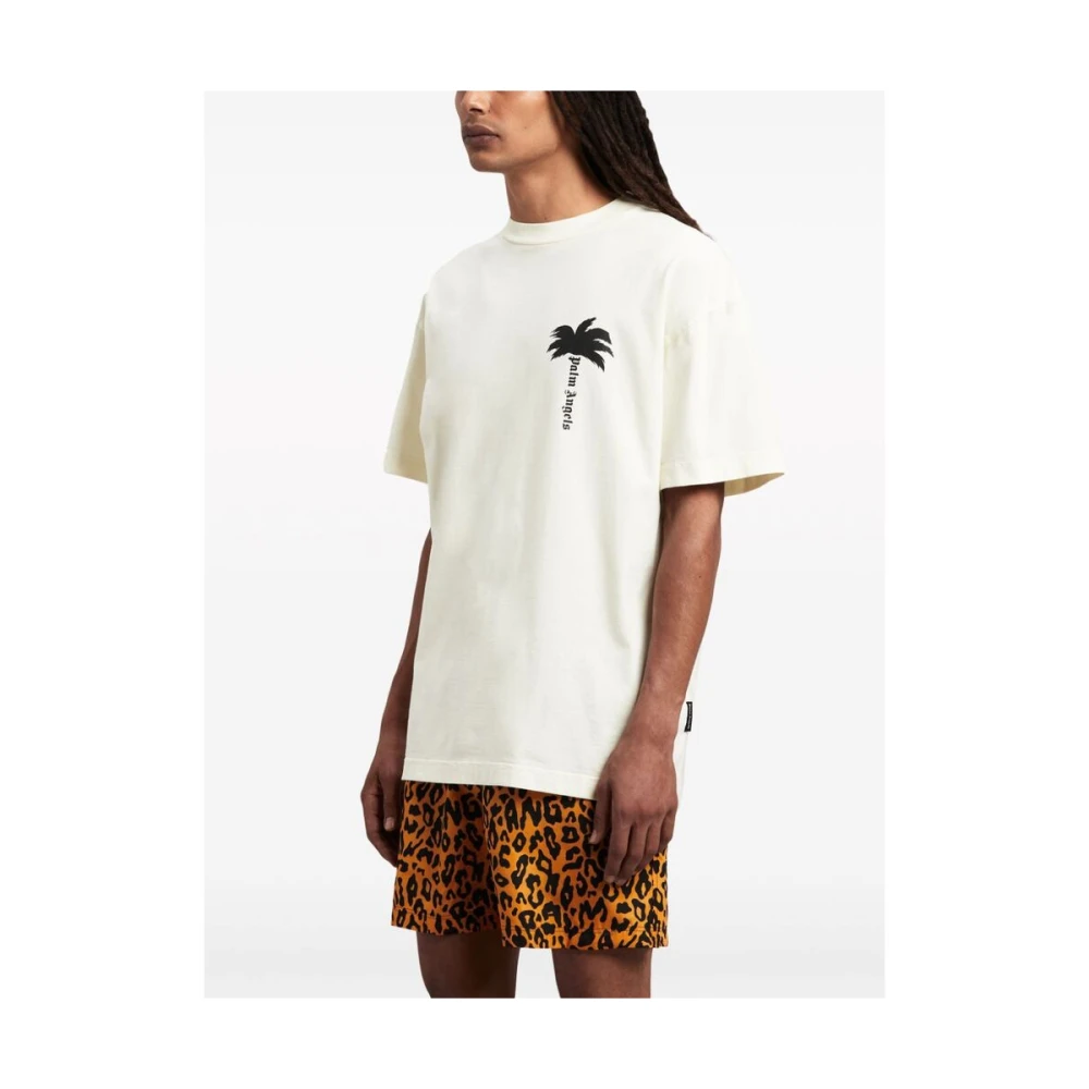 Palm Angels T-shirt met palmboomprint White Heren