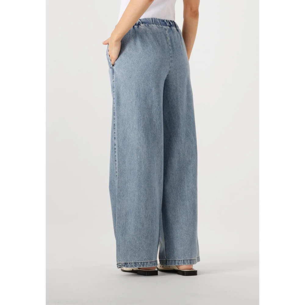Notre-v Lichtblauwe Wijde Broek Blue Dames