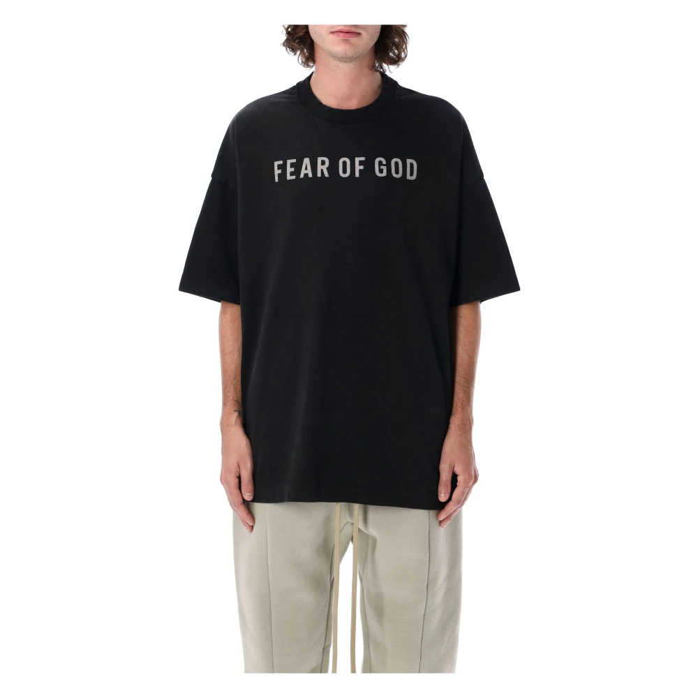Fear Of God Zwarte Katoenen T-shirt met Iconisch Logo Black Heren