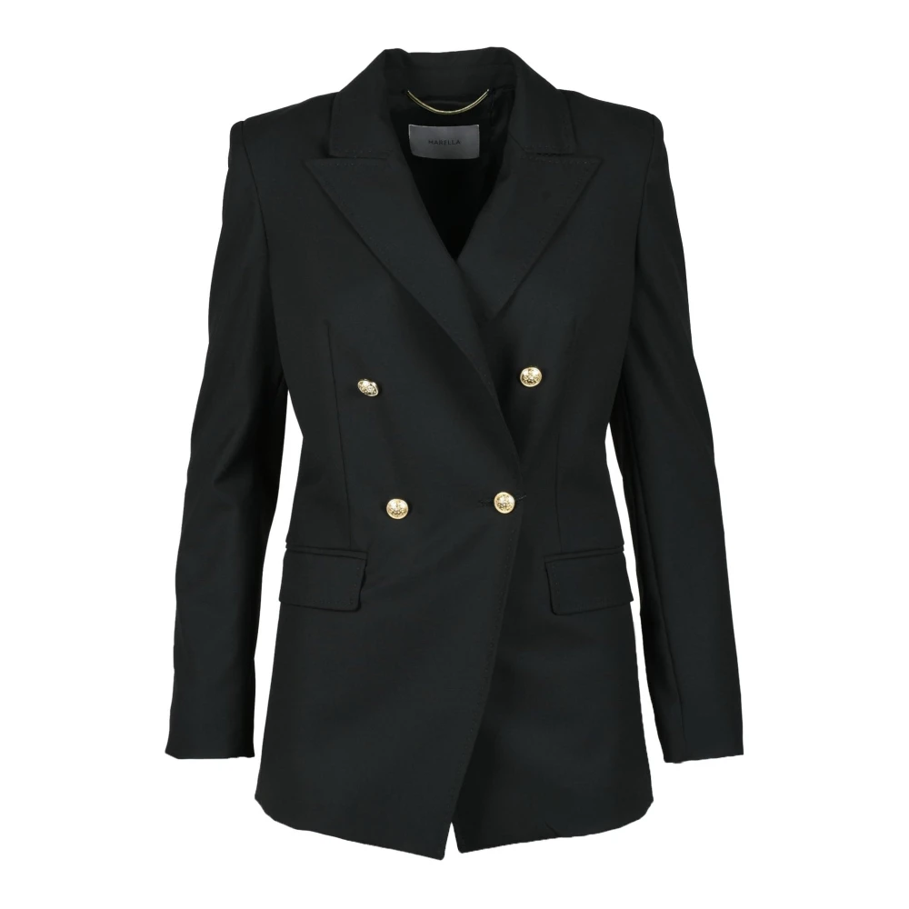 Marella Elegante Blazer met Polyester Mix Black Dames