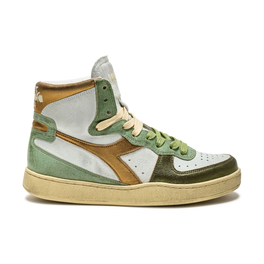 Diadora Mi Basket Low Metal Pigskin Used WN Sneakers Dames Schoenen Groen