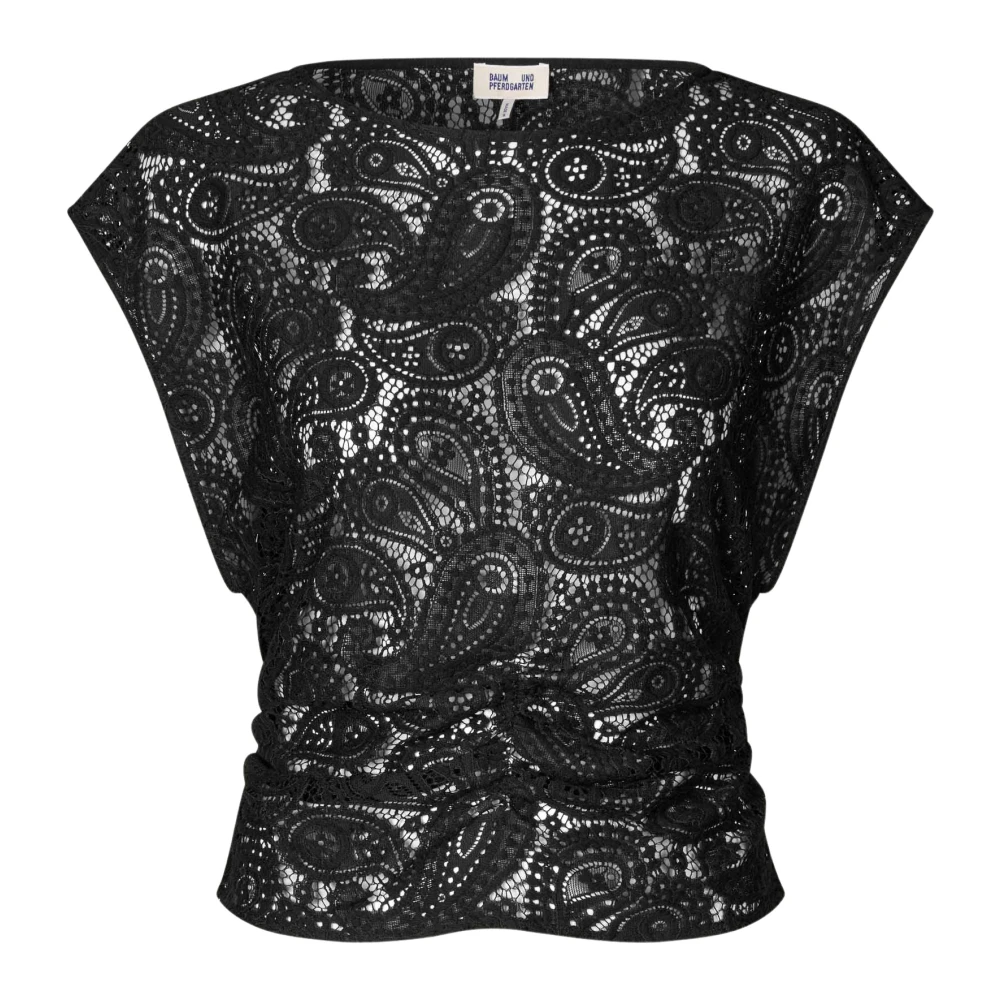 BAUM UND PFERDGARTEN Mouwloze Top met Paisley Kant Black Dames
