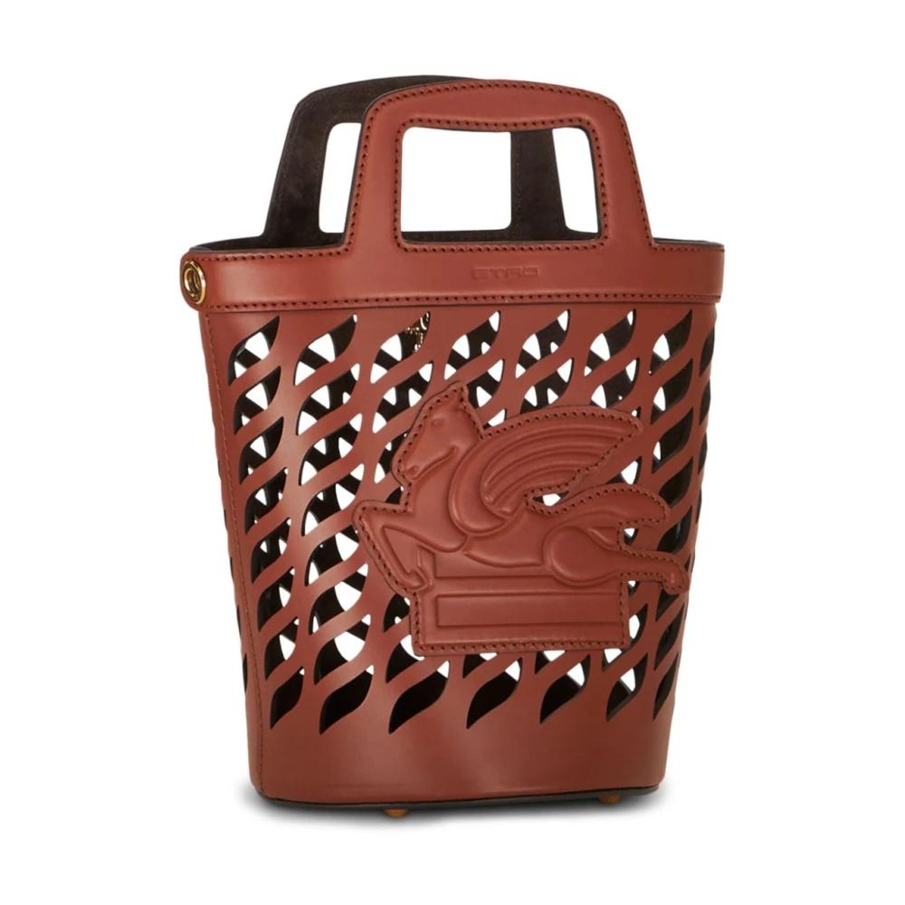 ETRO Coffa Leren Bucket Tas Brown Dames