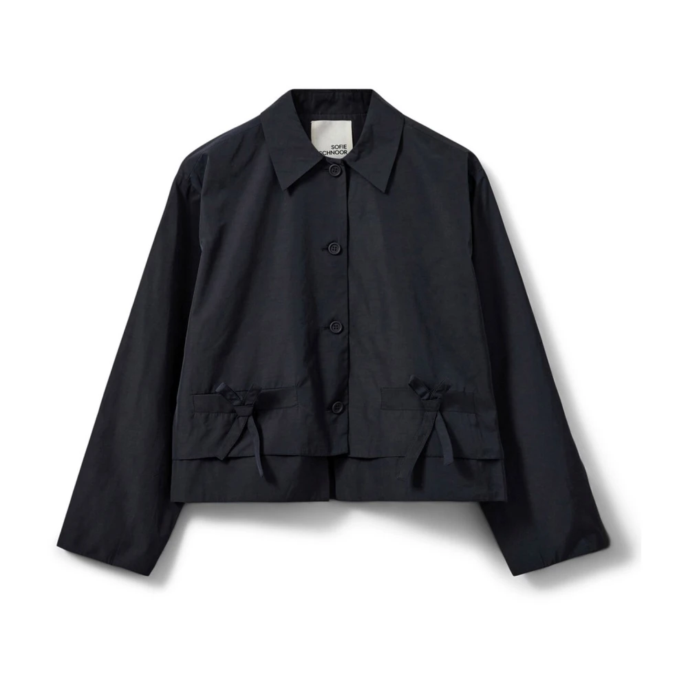 Sofie Schnoor Women's Blue Light Jackets,, Navy Gemsw Jacket With Bow Details Medium