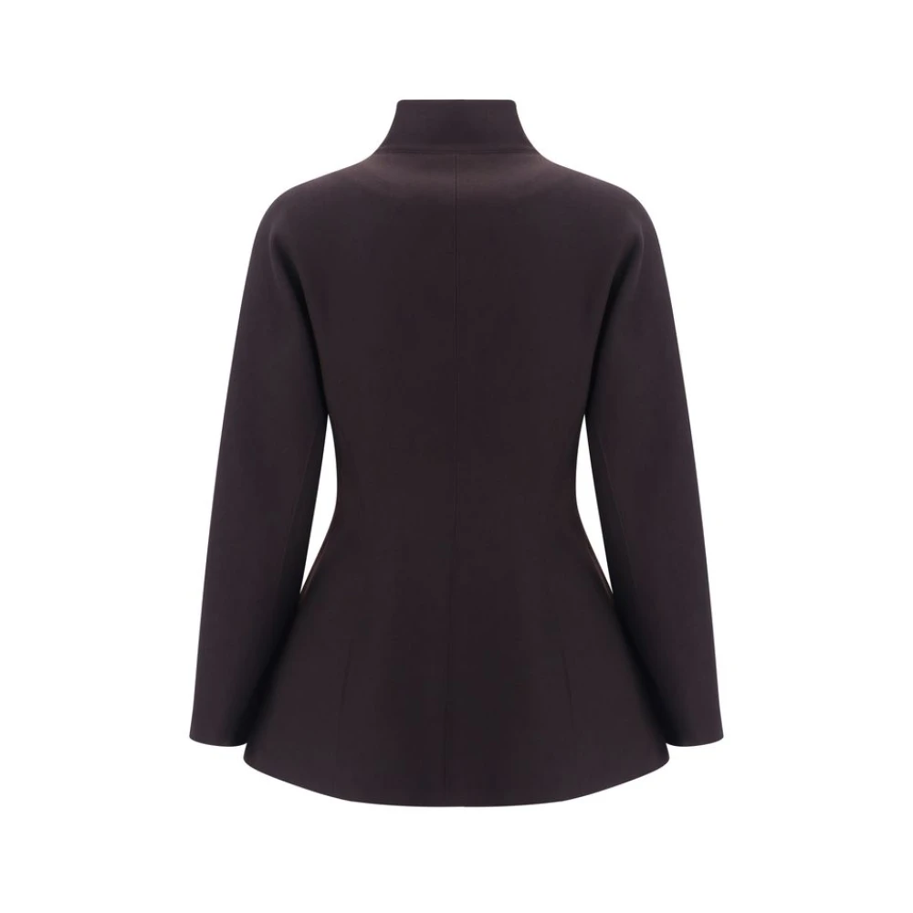 Fendi Wollen jas met sjaalkraag Purple Dames